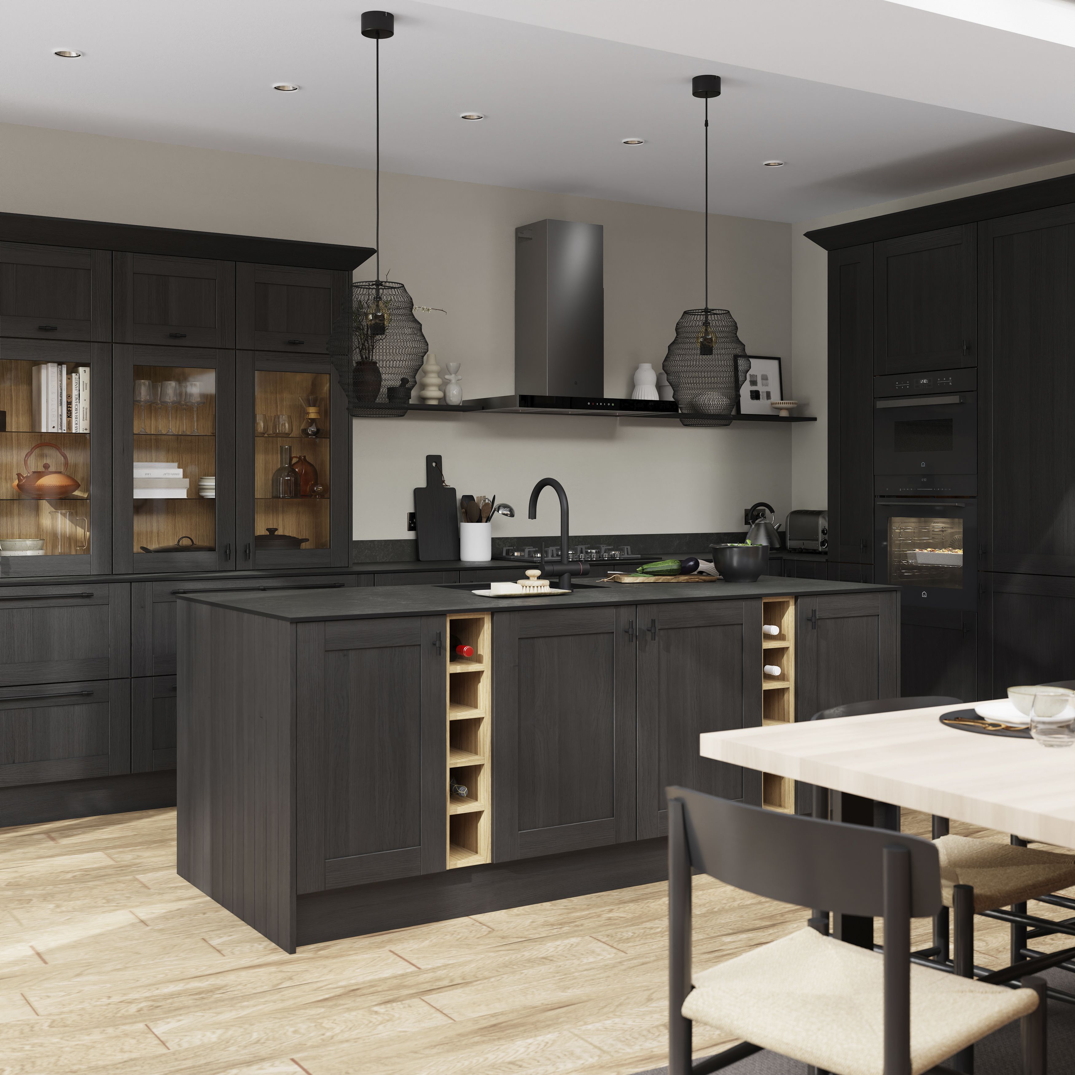 GoodHome Verbena Matt charcoal Shaker Drawer front, bridging door & bi-fold door 800mm