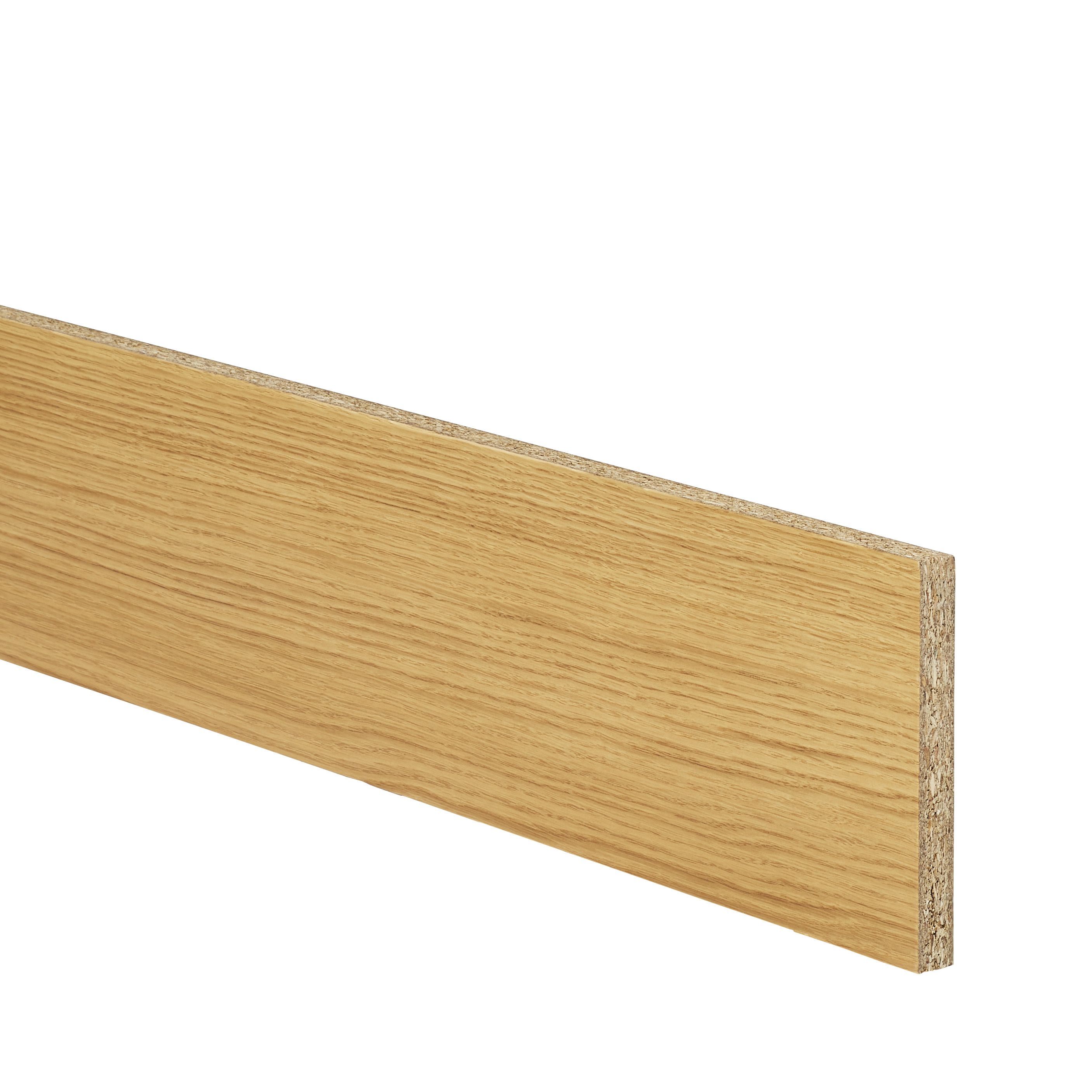 GoodHome Verbena Natural Oak effect Square edge Plinth, (L)2400mm