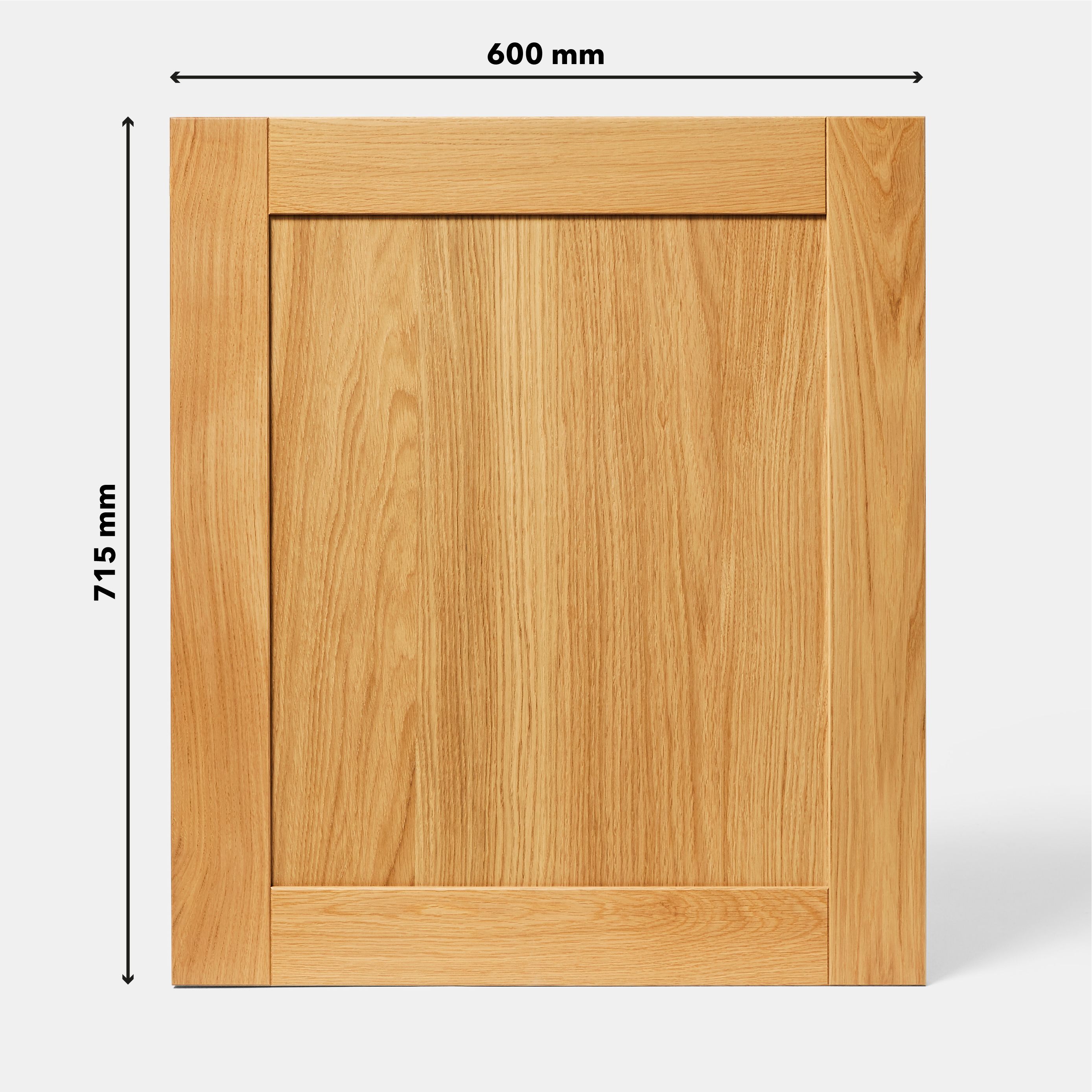 GoodHome Verbena Natural oak shaker Appliance Cabinet door (W)600mm (H)687mm (T)20mm - 12