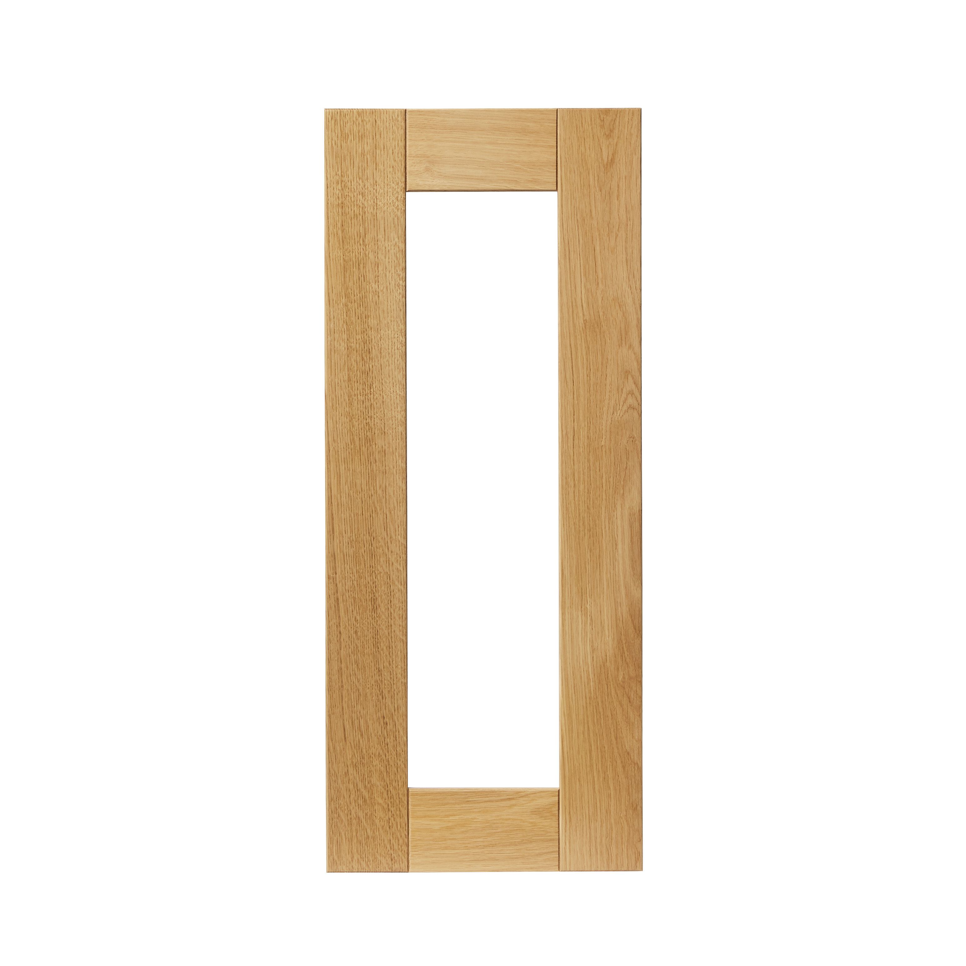 GoodHome Verbena Natural oak shaker Glazed Cabinet door (W)300mm (H)715mm (T)20mm