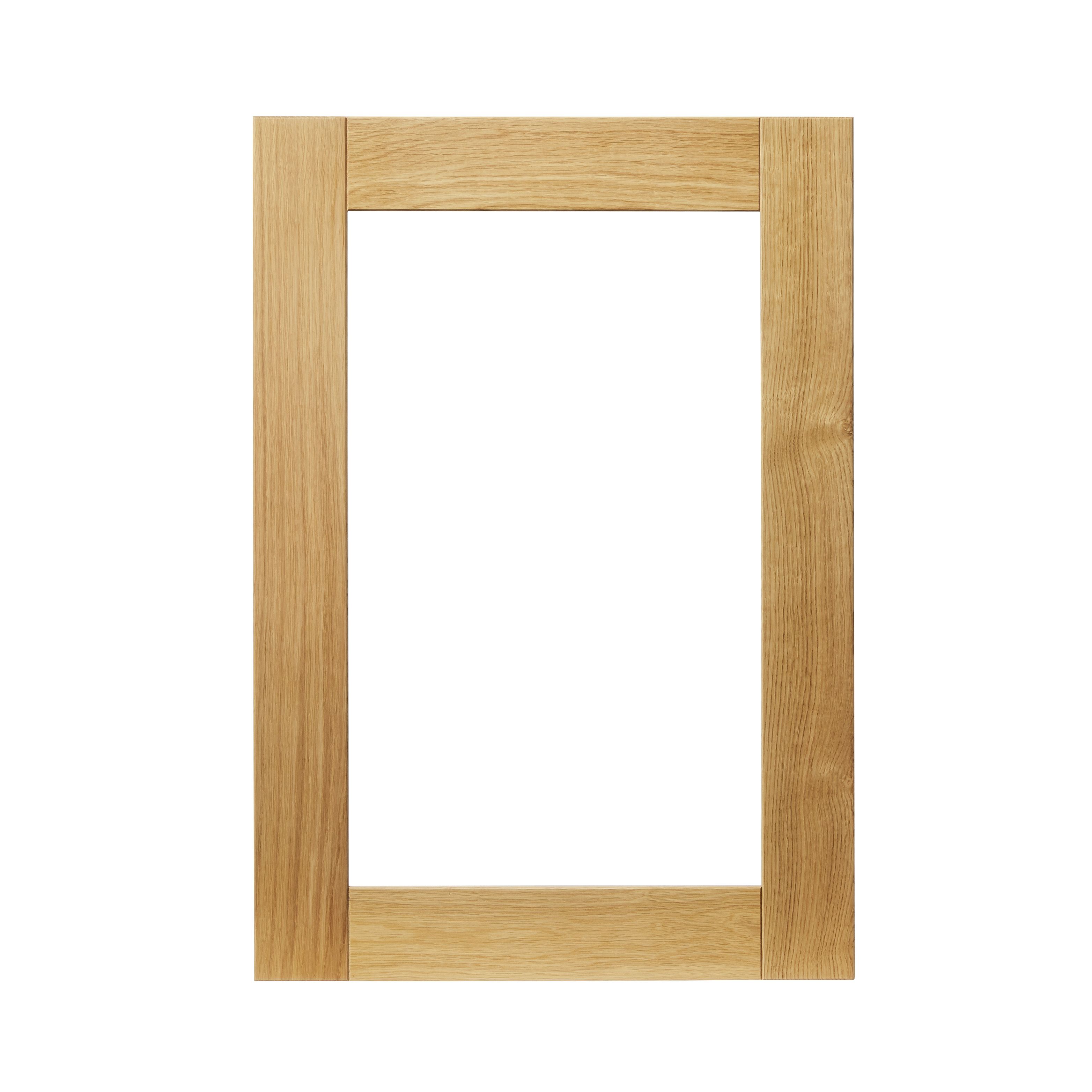 GoodHome Verbena Natural oak shaker Glazed Cabinet door (W)500mm (H)715mm (T)20mm