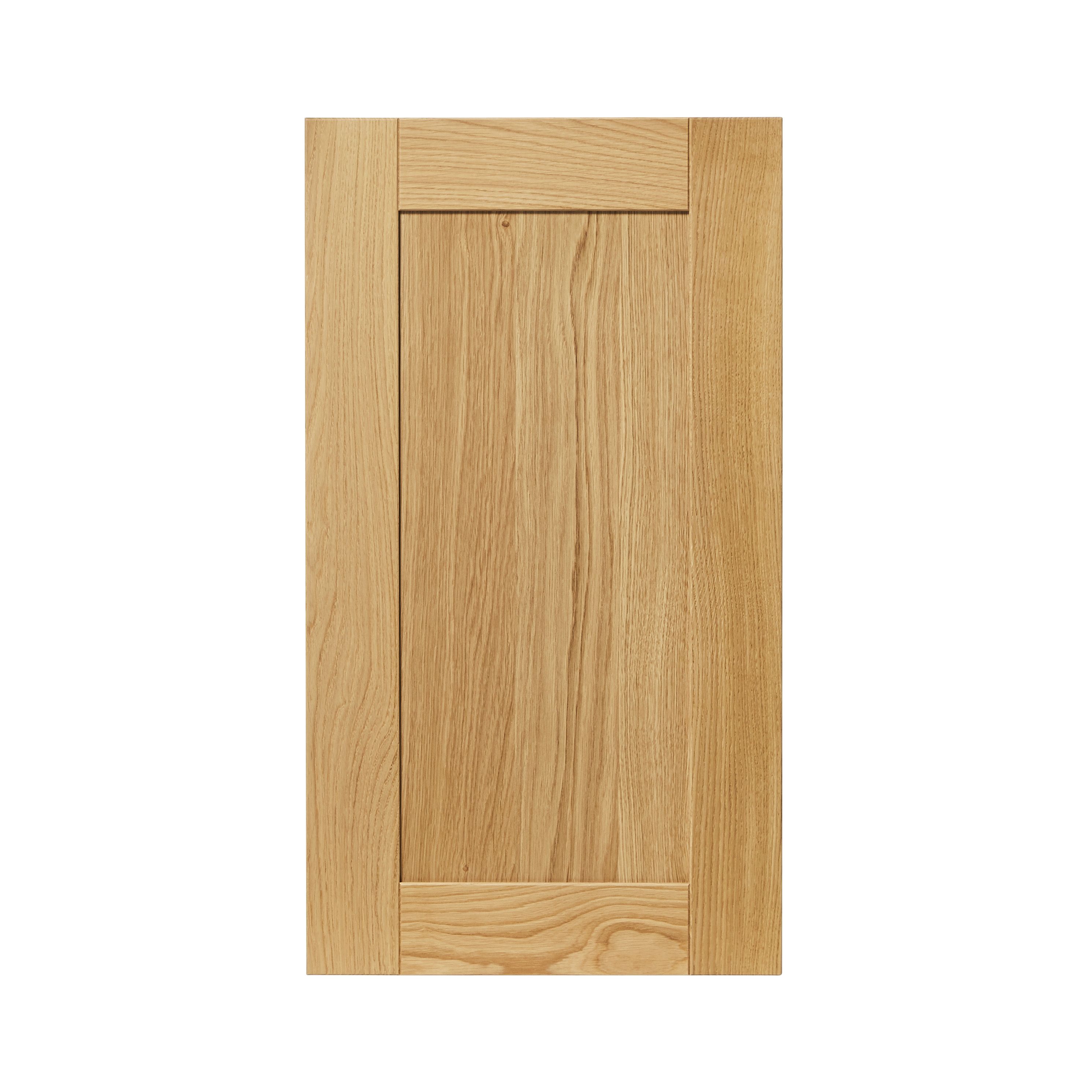 GoodHome Verbena Natural oak shaker Highline Cabinet door (W)400mm (H)715mm (T)20mm