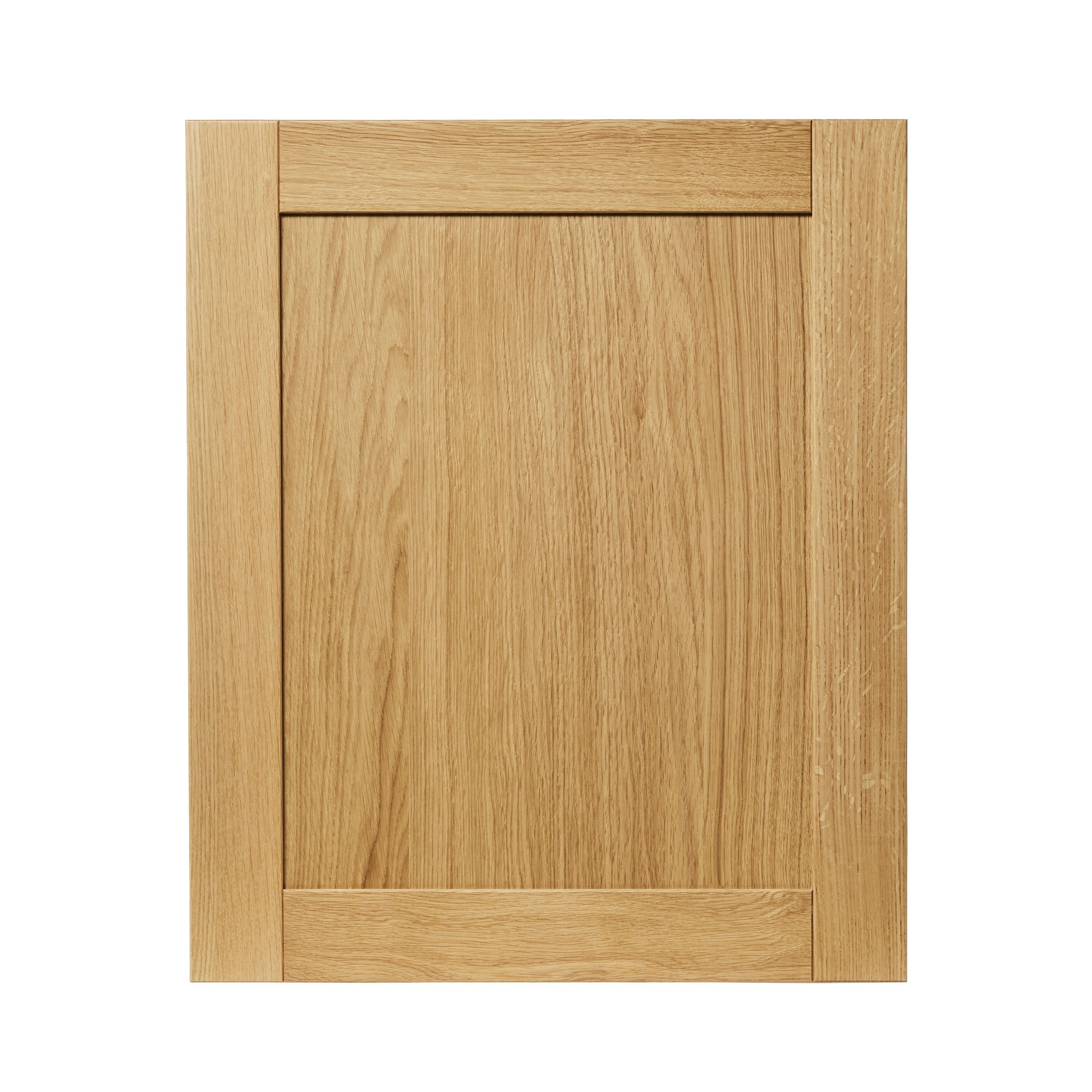 GoodHome Verbena Natural oak shaker Highline Cabinet door (W)600mm (H)715mm (T)20mm