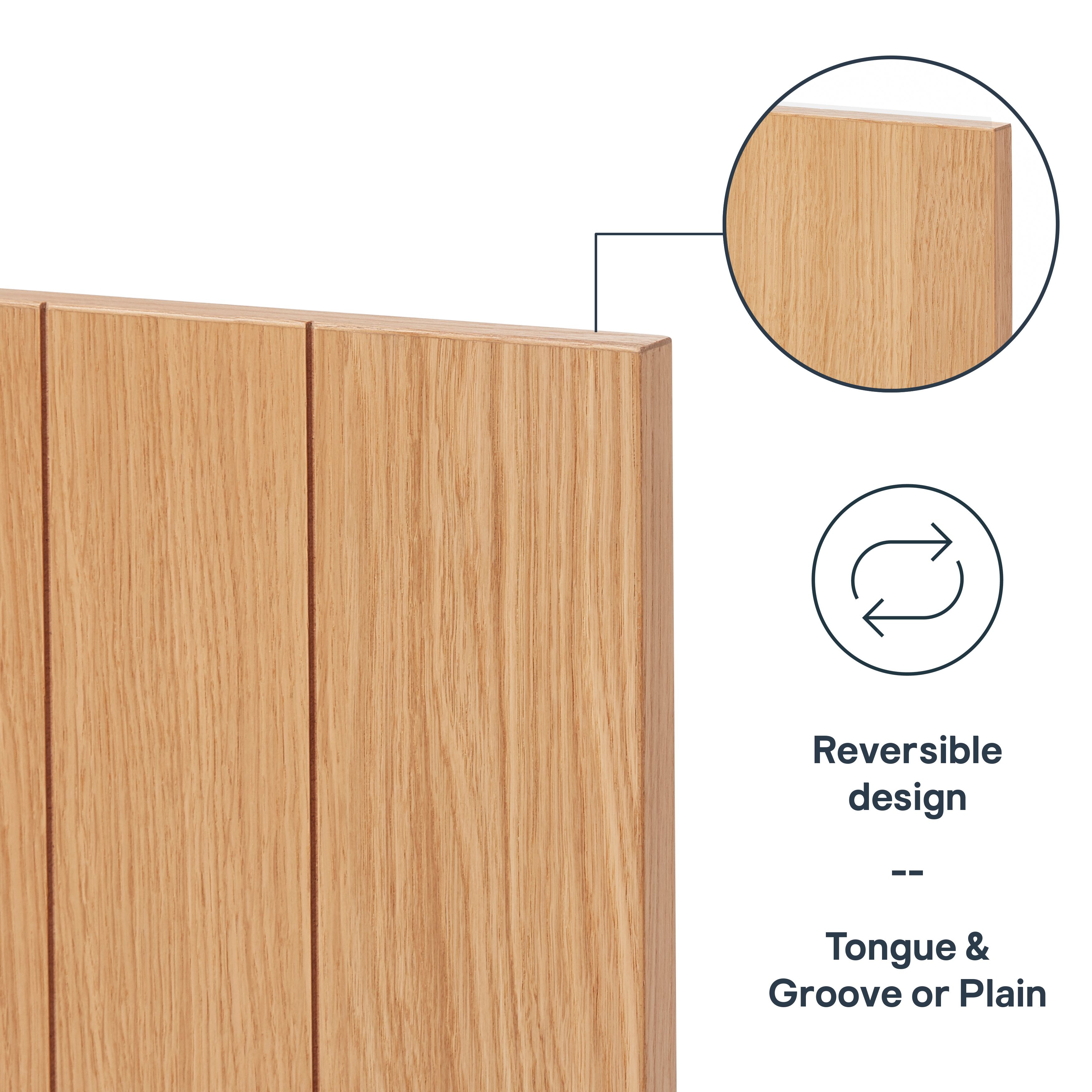 GoodHome Verbena Natural oak shaker Standard Wall End panel (H)960mm (W)360mm - 8
