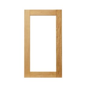 GoodHome Verbena Natural oak shaker Tall glazed Cabinet door (W)500mm (H)895mm (T)20mm