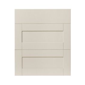 GoodHome Verbena Painted natural ash Matt cashmere Drawer front, Pack of 3 (H)715mm (W)597mm (T)20mm