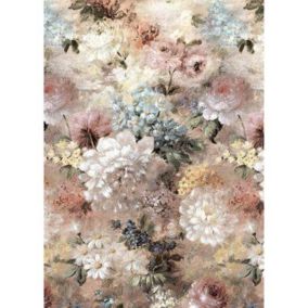 GoodHome Verdi Soft pink Romantic floral Matt Mural