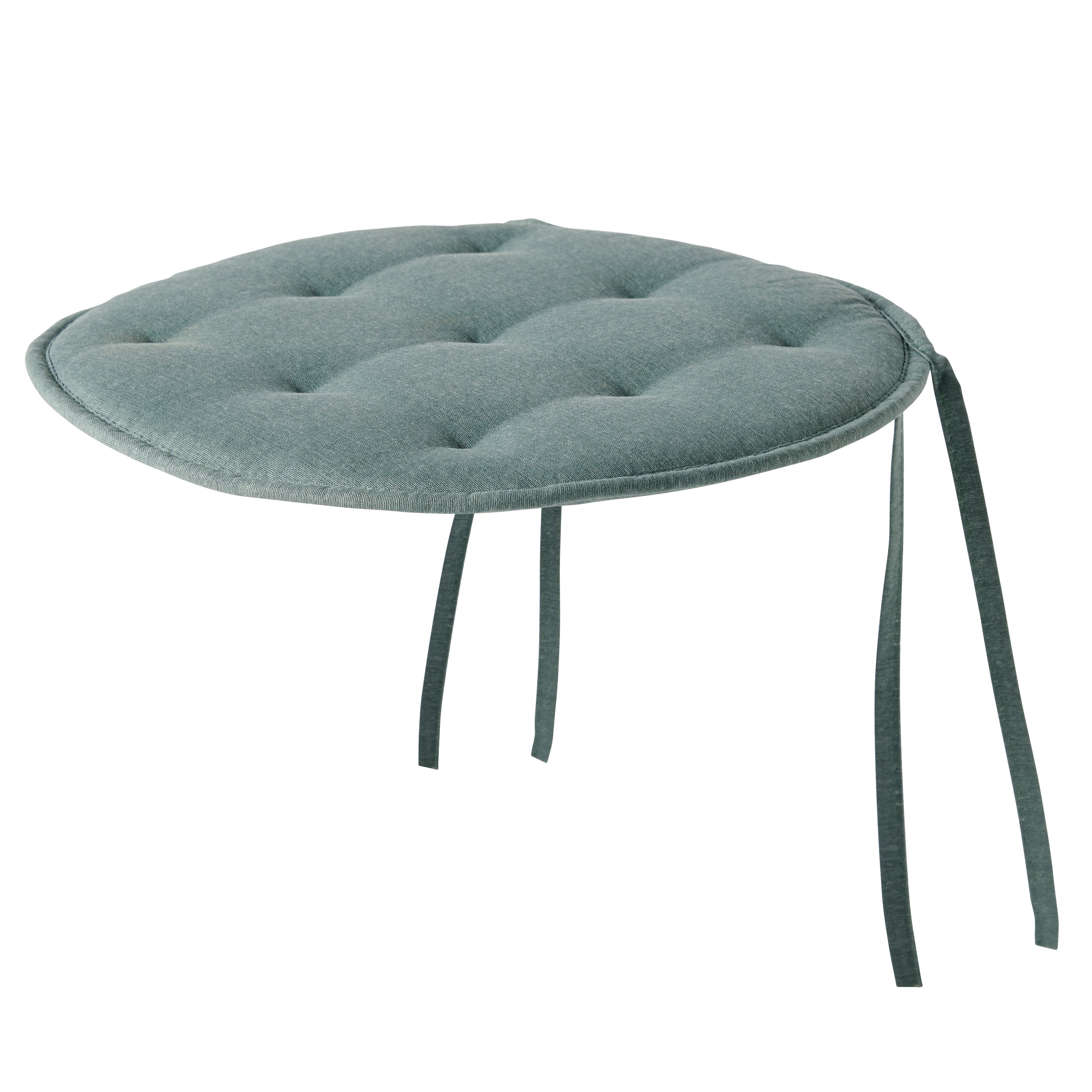 GoodHome Vernon Blue sea pine Plain Seat pad (W)38cm