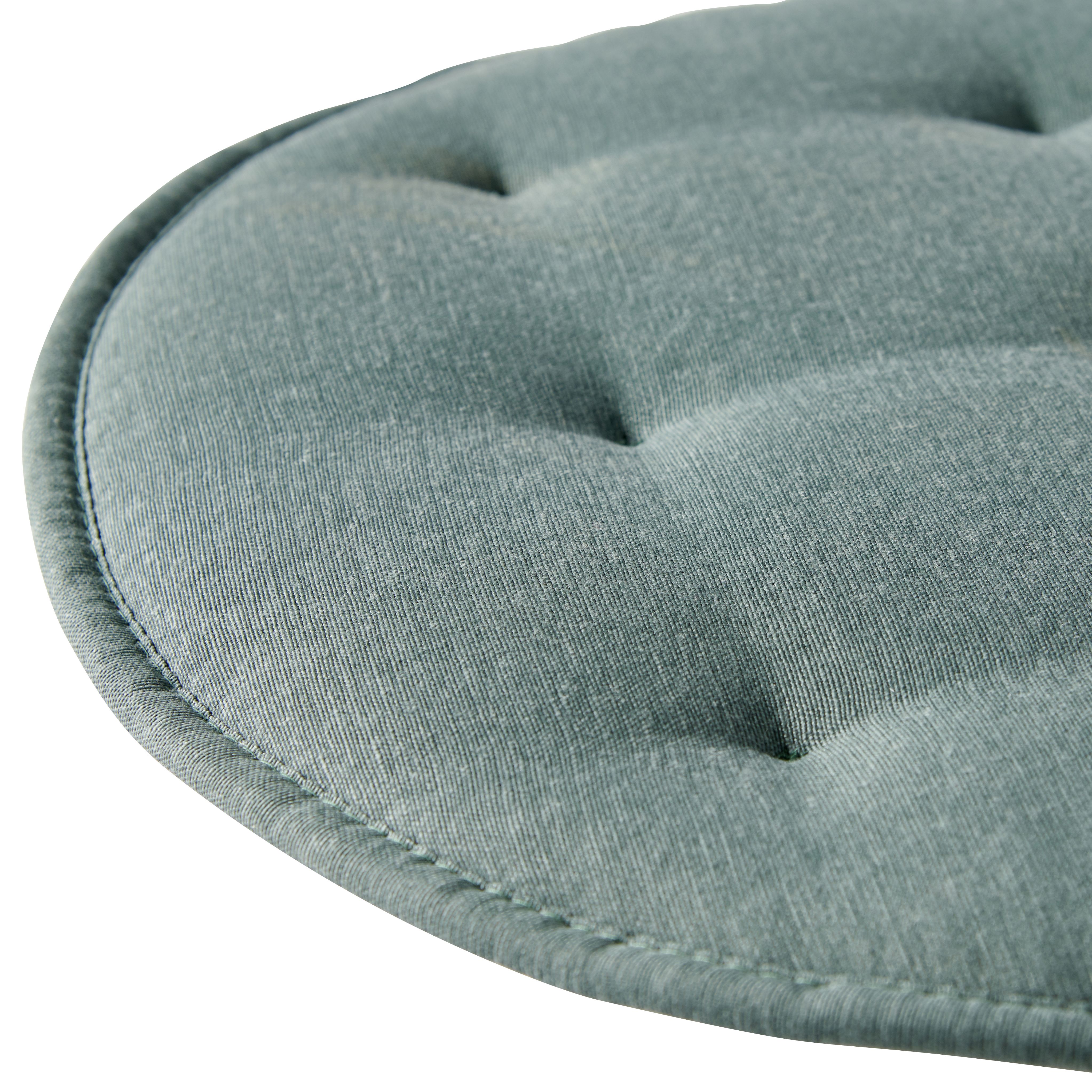 GoodHome Vernon Blue sea pine Plain Seat pad (W)38cm