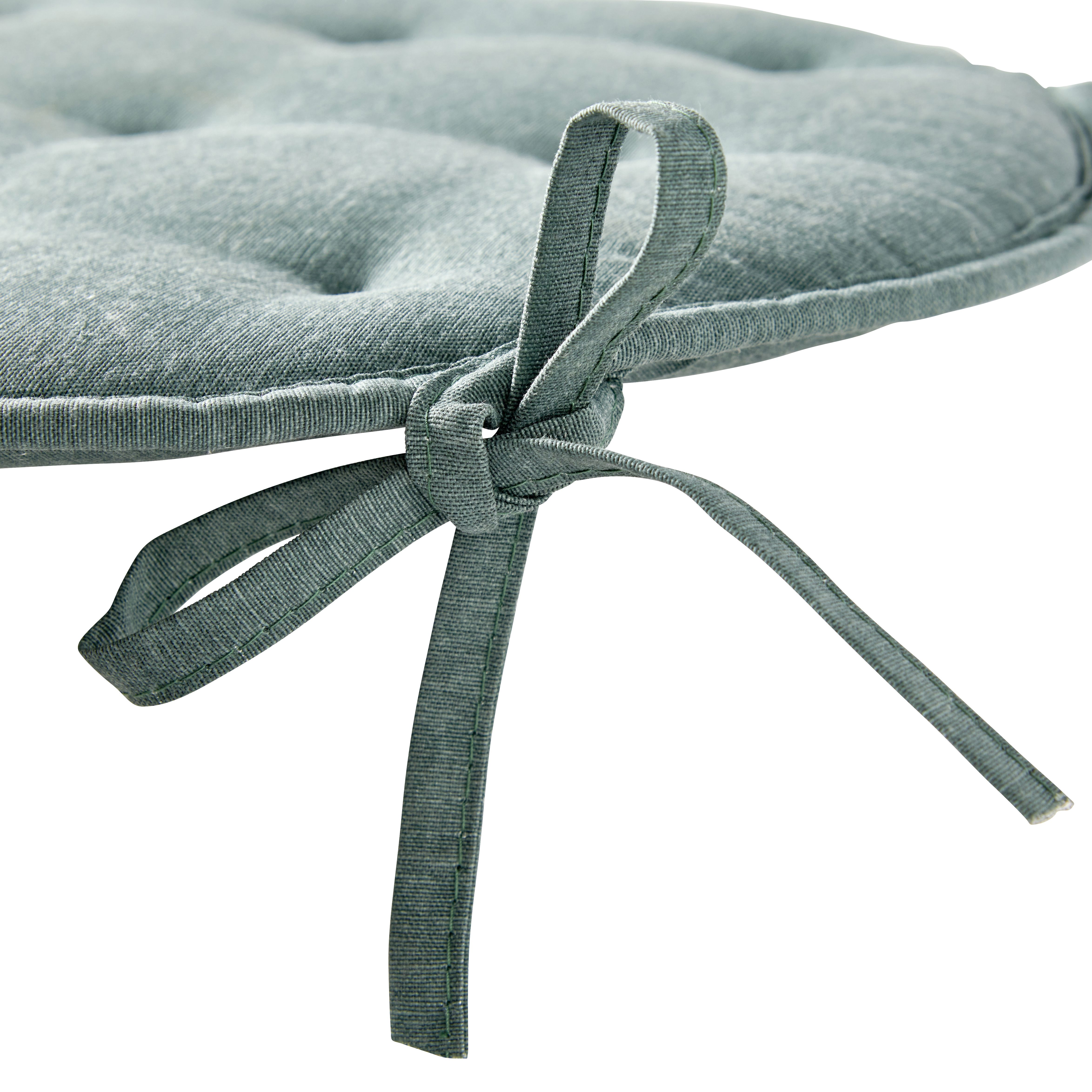 GoodHome Vernon Blue sea pine Plain Seat pad (W)38cm