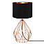 GoodHome Vertree Cage Copper effect Table light