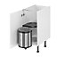 GoodHome Vigote Anthracite Metal effect Integrated Kitchen Swing-out bin, - 13L