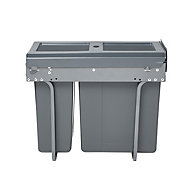 GoodHome Vigote Anthracite Rectangular Integrated Kitchen Pull-out bin, 26L