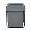 GoodHome Vigote Anthracite Rectangular Integrated Kitchen Pull-out bin, 36L