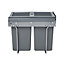 GoodHome Vigote Anthracite Rectangular Integrated Kitchen Pull-out bin, 36L