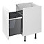 GoodHome Vigote Anthracite Silver effect Rectangular Integrated Kitchen Pull-out bin, 58L