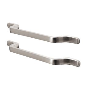GoodHome Vincotto Nickel effect Silver Kitchen Cabinet Handle (L)22.6cm, Pack of 2