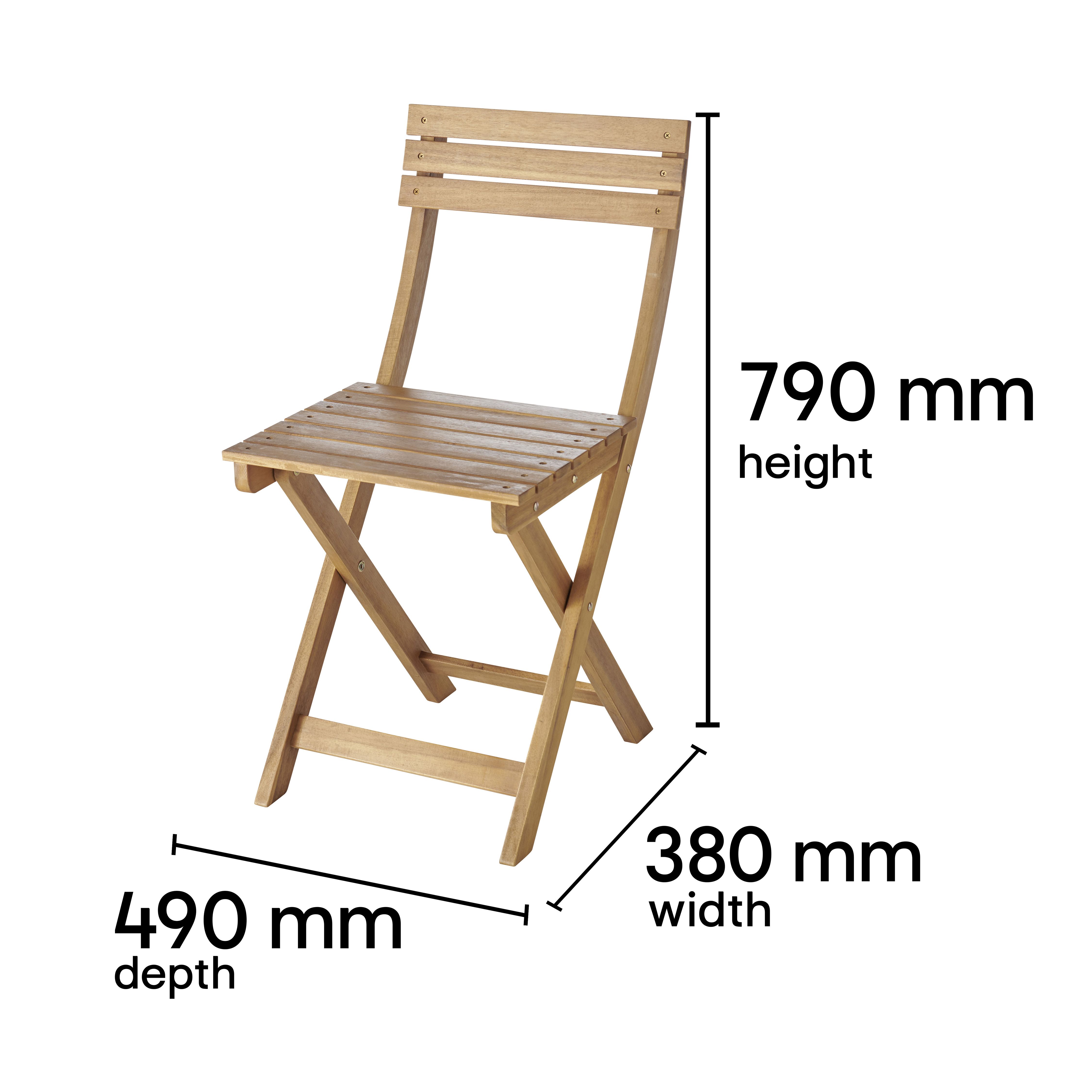 GoodHome Virginia Acacia Wooden 2 seater Bistro set
