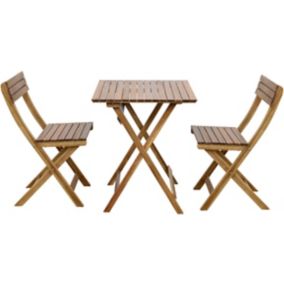 GoodHome Virginia Acacia Wooden 2 seater Bistro set