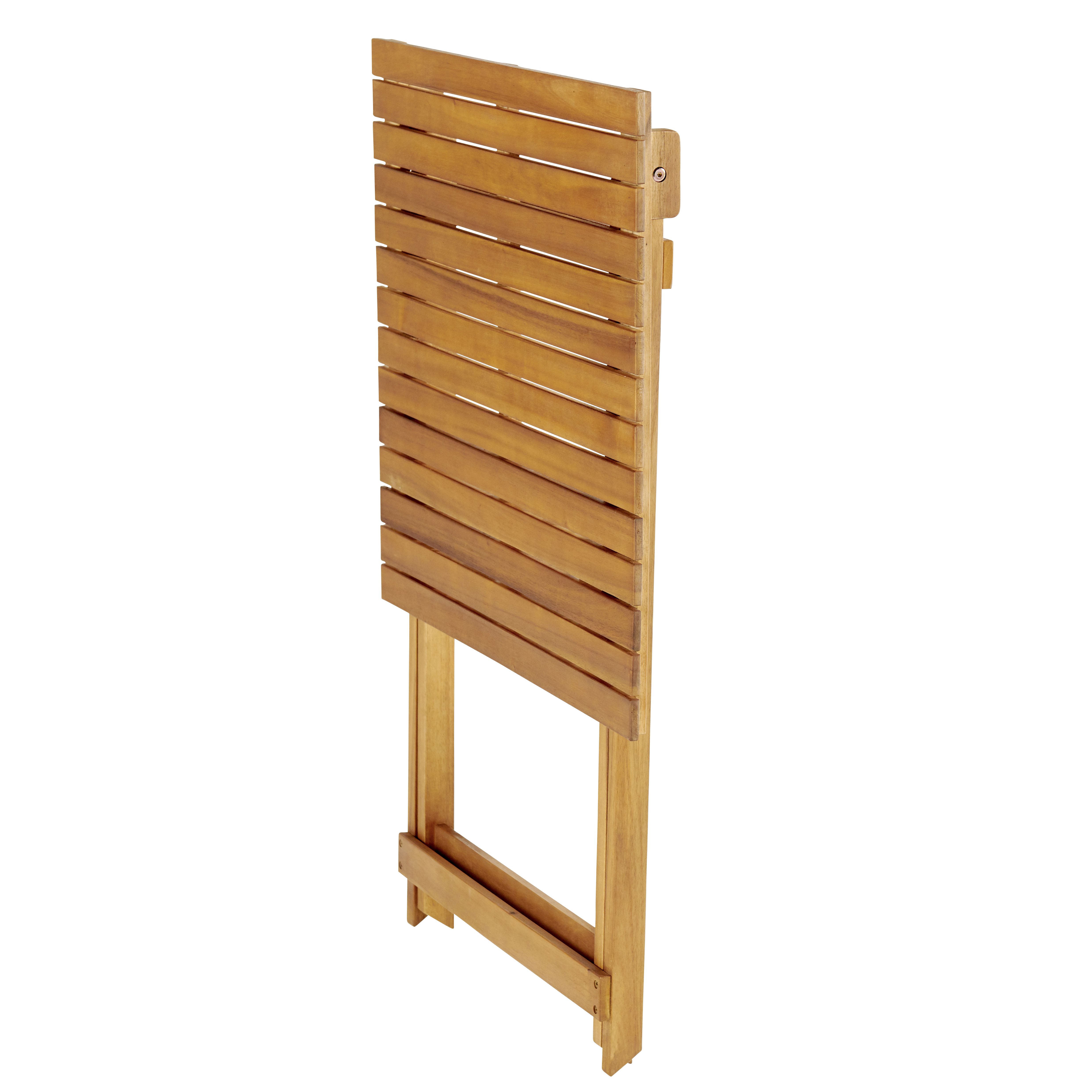 GoodHome Virginia Acacia Wooden Foldable 2 seater Square Table