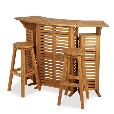 GoodHome Virginia Wooden 2 seater Bar