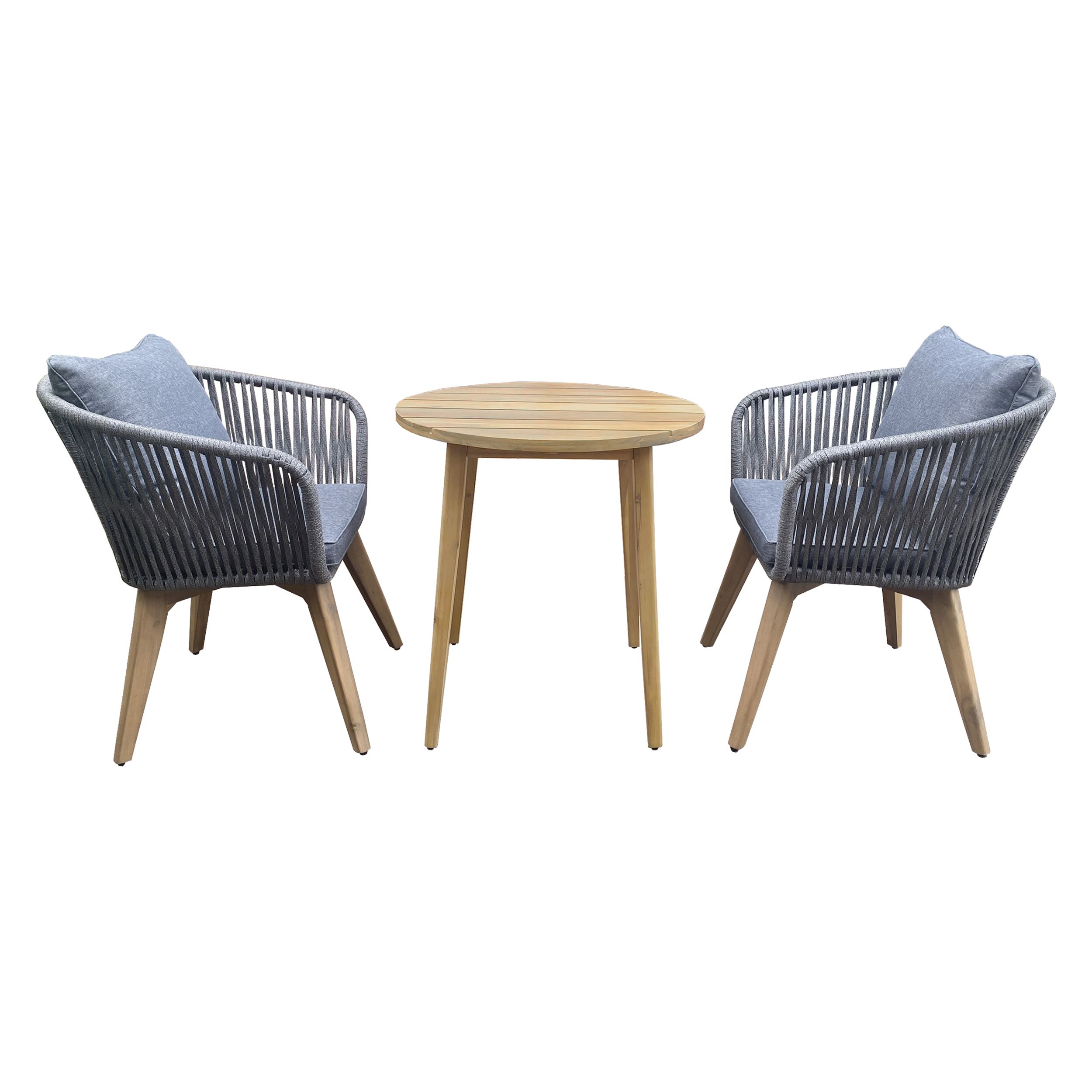 GoodHome Vitello Grey & Natural 2 seater Bistro set - 3