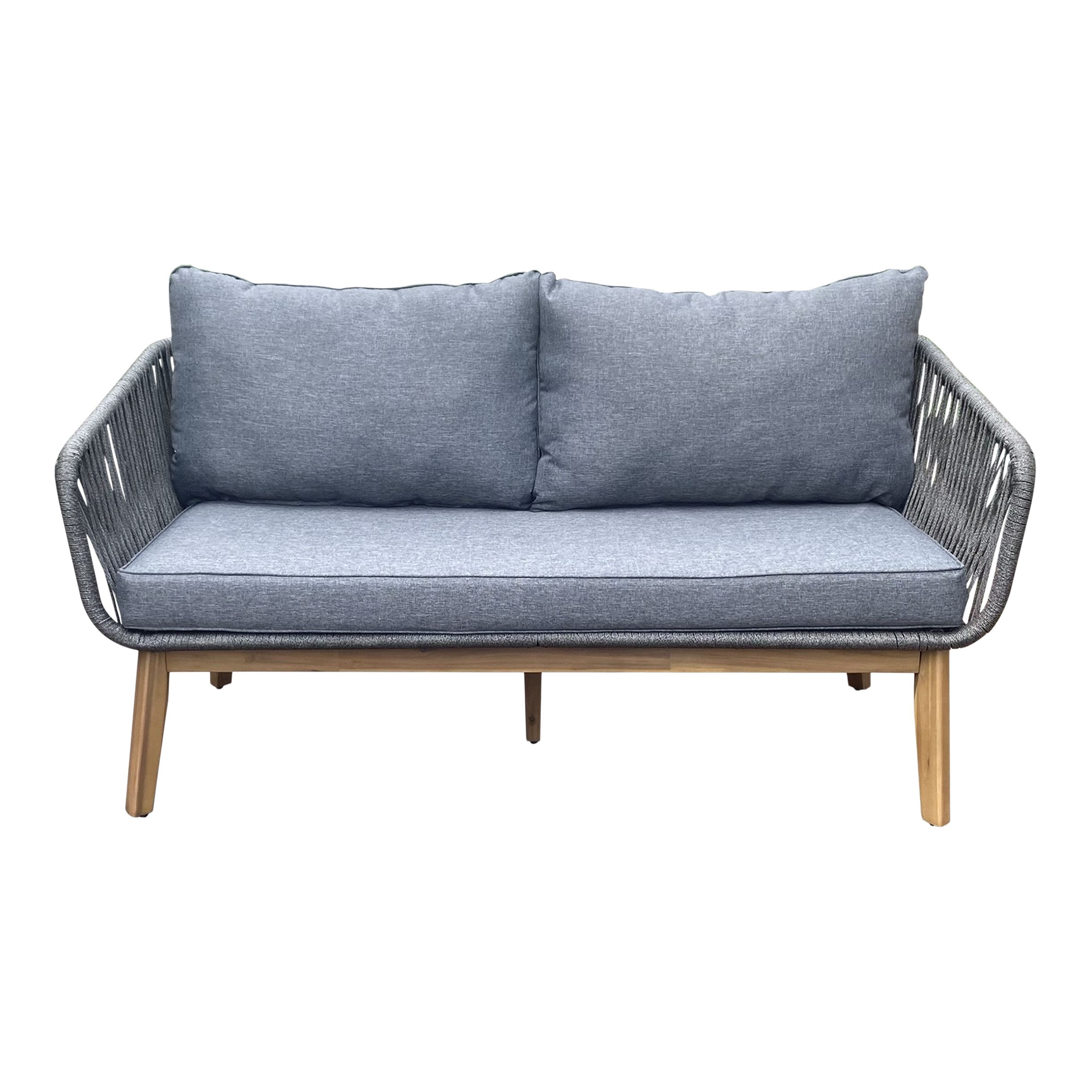 GoodHome Vitello Grey & Natural 4 Seater Coffee set - 4