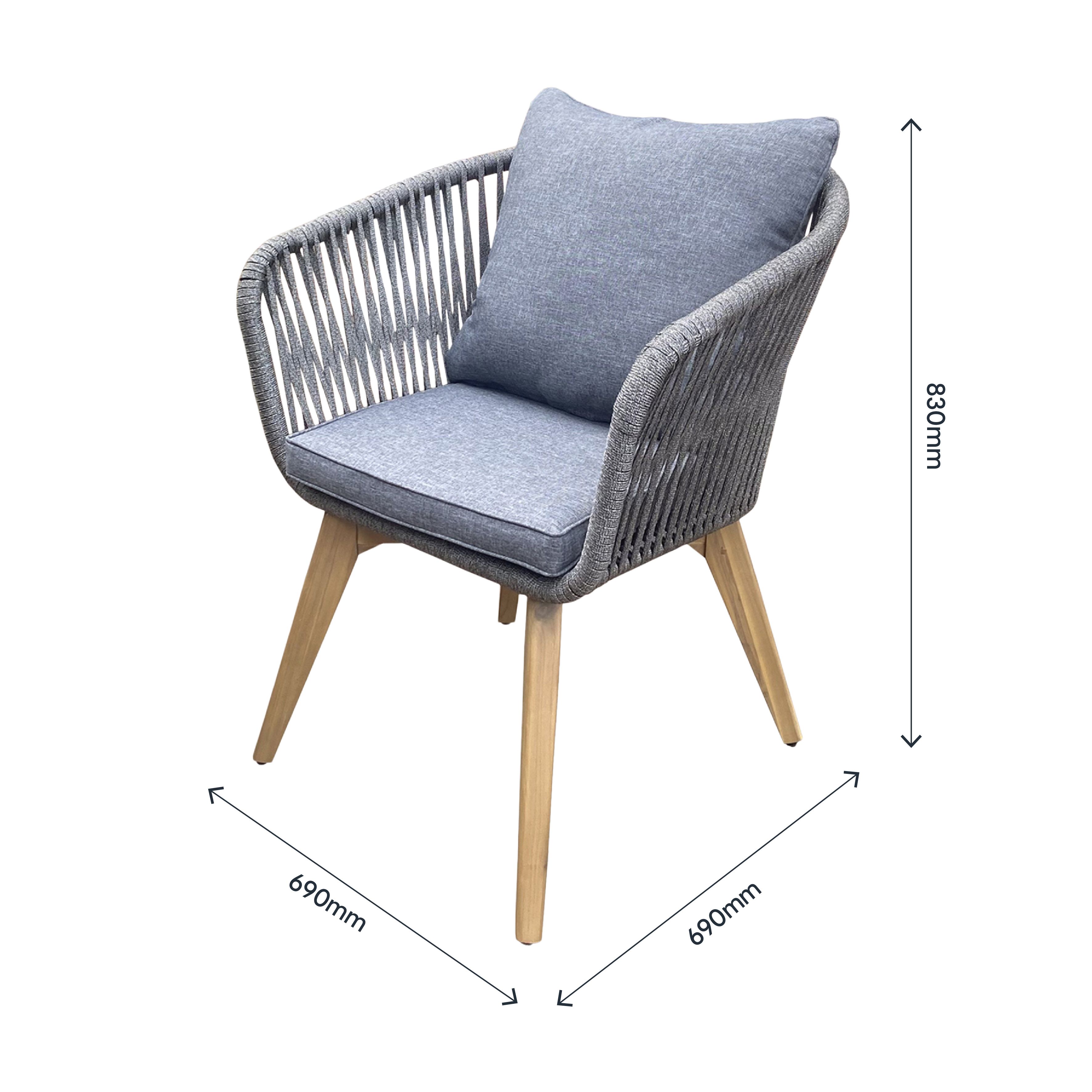 GoodHome Vitello Grey & Natural 4 Seater Dining set - 8