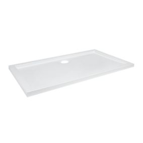 GoodHome Vorma Gloss White Rectangular Centre drain Shower tray (L)760mm (W)1200mm (H) 40mm