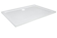 GoodHome Vorma Gloss White Rectangular Centre drain Shower tray (L)800mm (W)1200mm