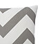 GoodHome Wabana Herringbone Grey & white Cushion (L)45cm x (W)45cm