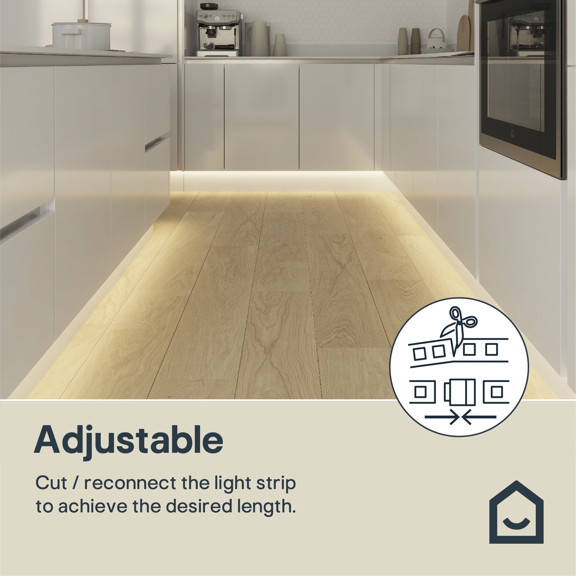 GoodHome Waldeck Mains-powered (plug-in) LED Neutral white Strip light IP20 400lm 4000K (L)1m