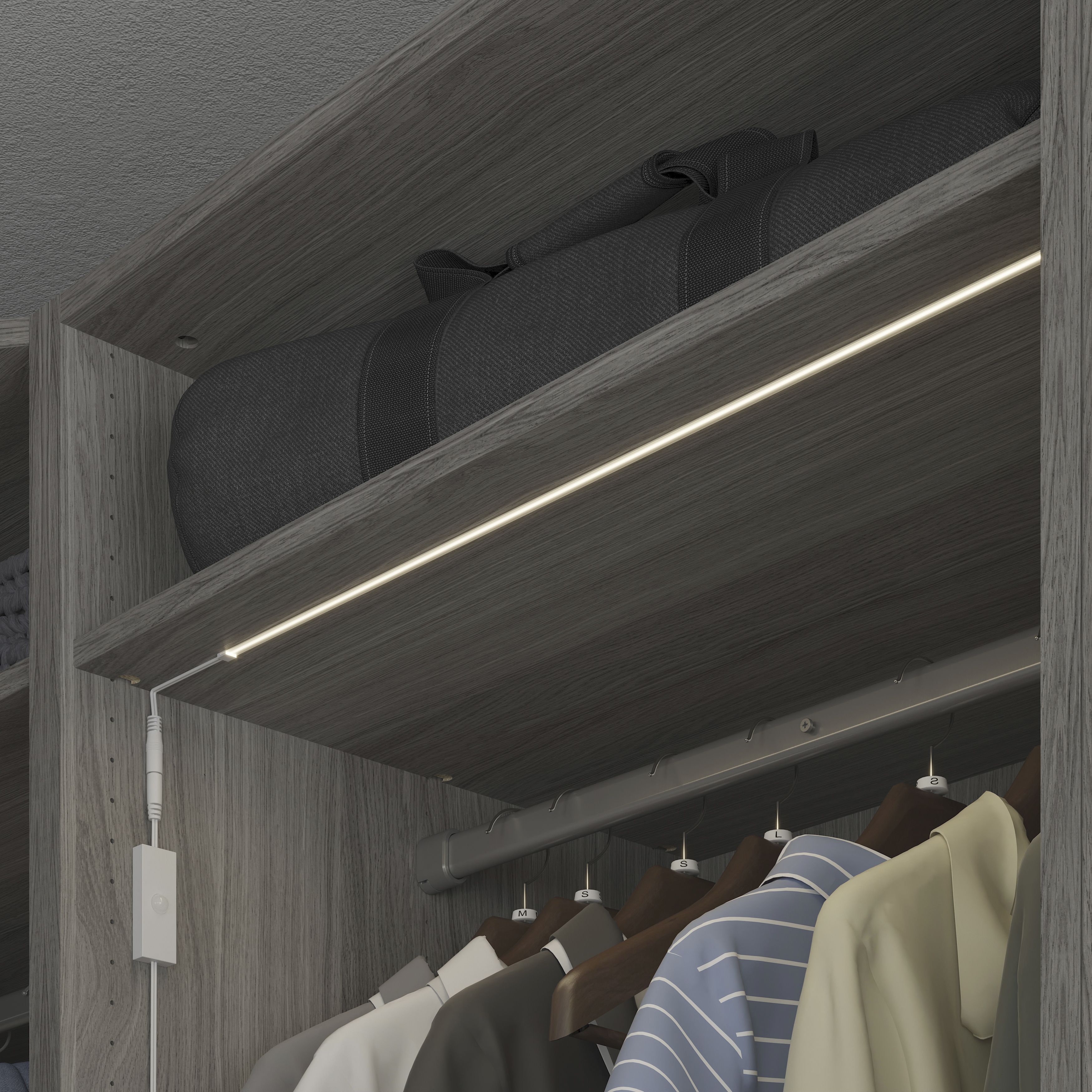 GoodHome Waldeck Mains-powered (plug-in) LED Neutral white Strip light PIR IP20 2000lm 4000K (L)5m