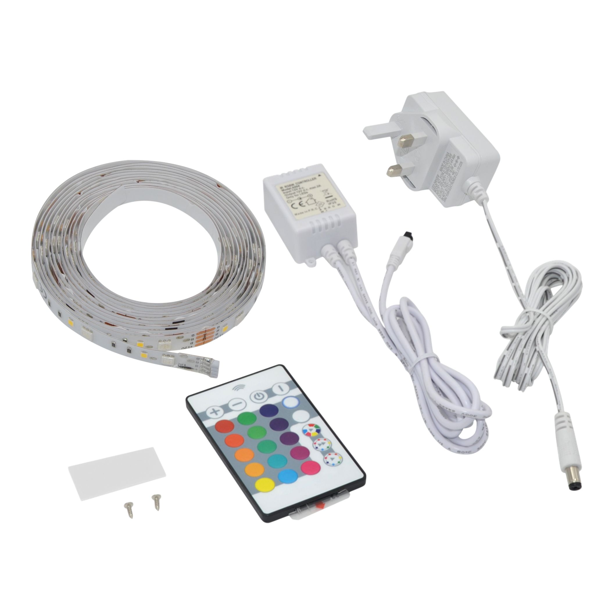 GoodHome Waldeck Mains-powered (plug-in) LED RGB & neutral white Strip light IP20 1200lm 4000K (L)3m