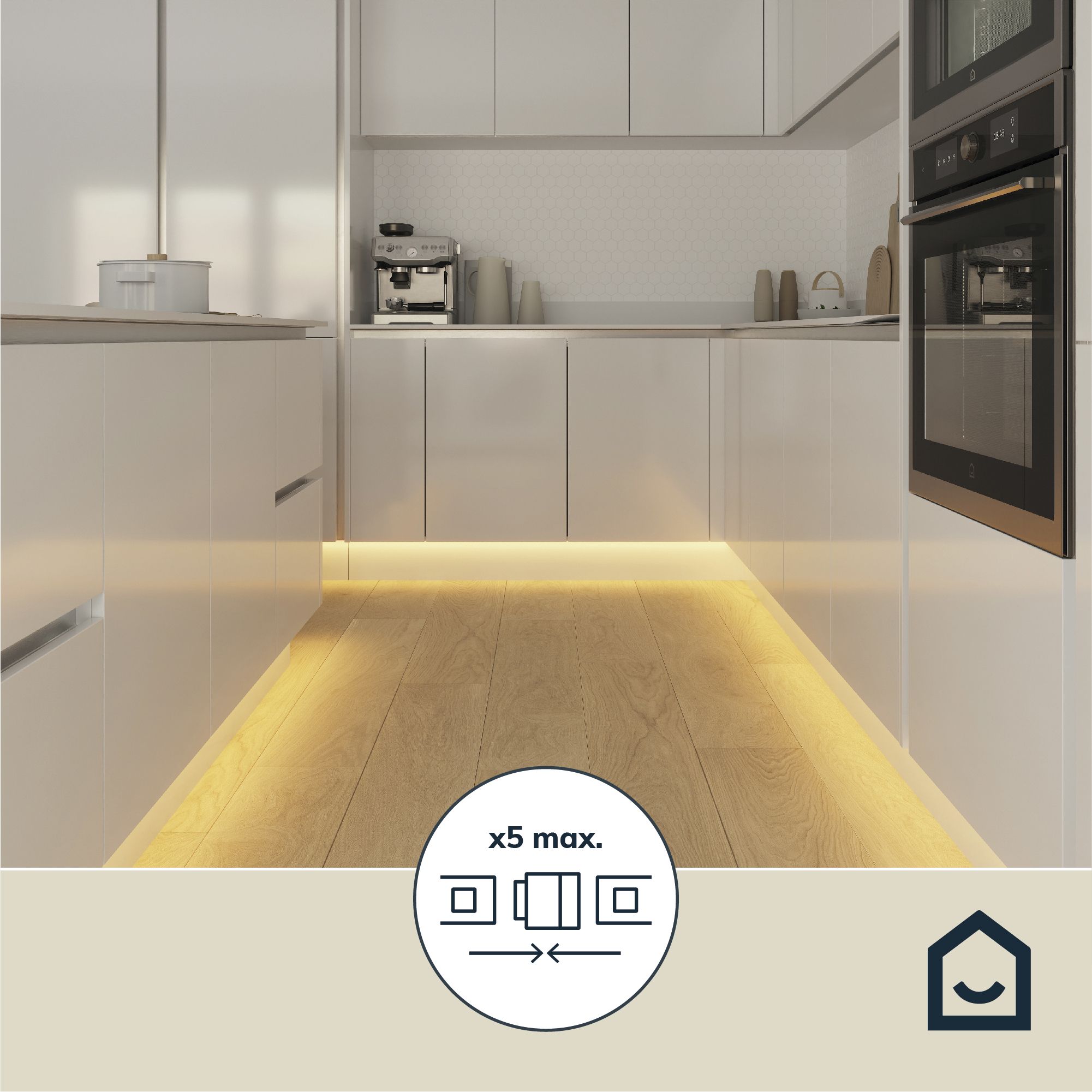 GoodHome Waldeck Mains-powered (plug-in) LED Warm white Strip light IP20 1200lm 2700K (L)3m