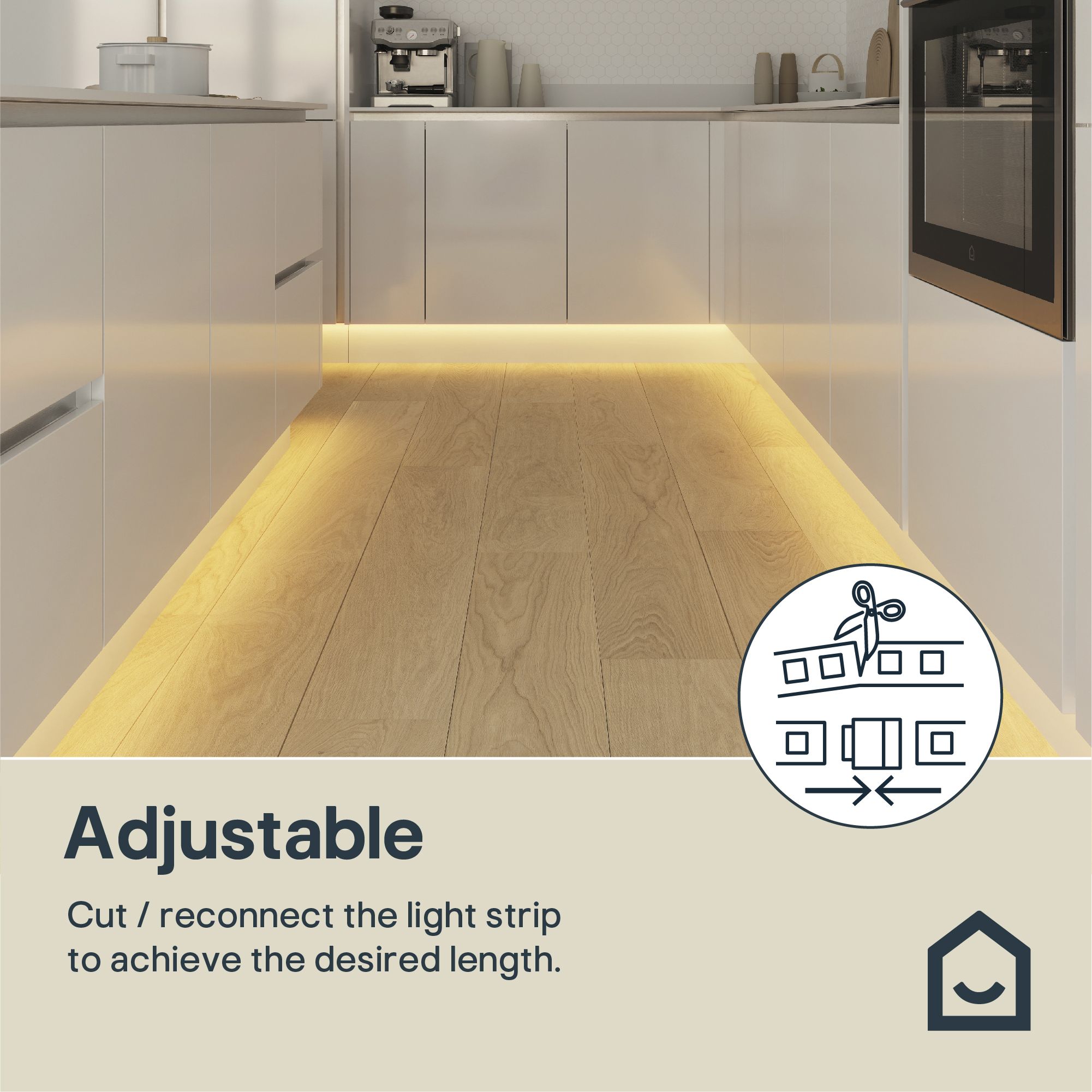 GoodHome Waldeck Mains-powered (plug-in) LED Warm white Strip light IP20 1200lm 2700K (L)3m