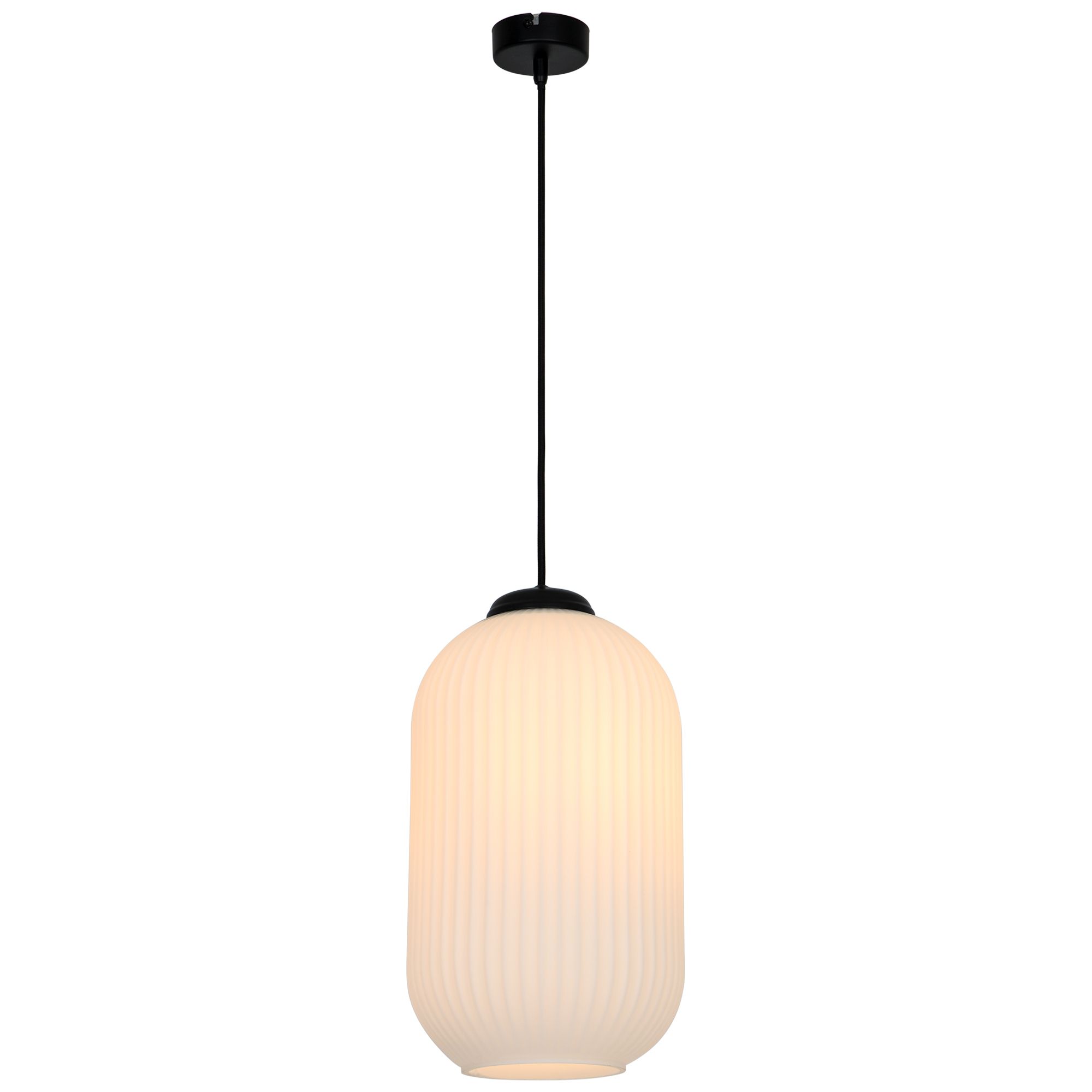 GoodHome Walgis White Chrome effect Pendant ceiling light, (Dia)200mm