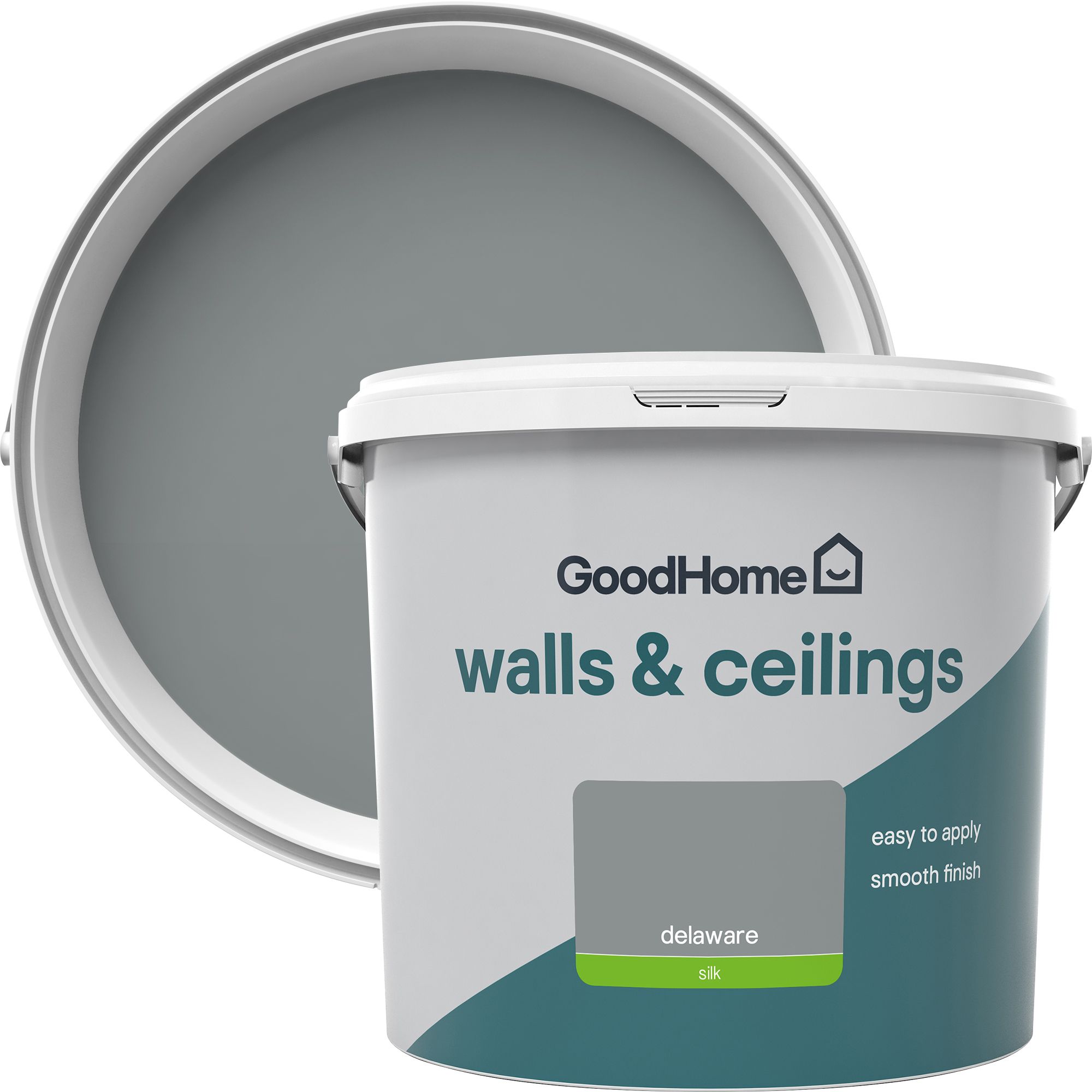 GoodHome Walls & ceilings Delaware Silk Emulsion paint, 5L DIY at B&Q