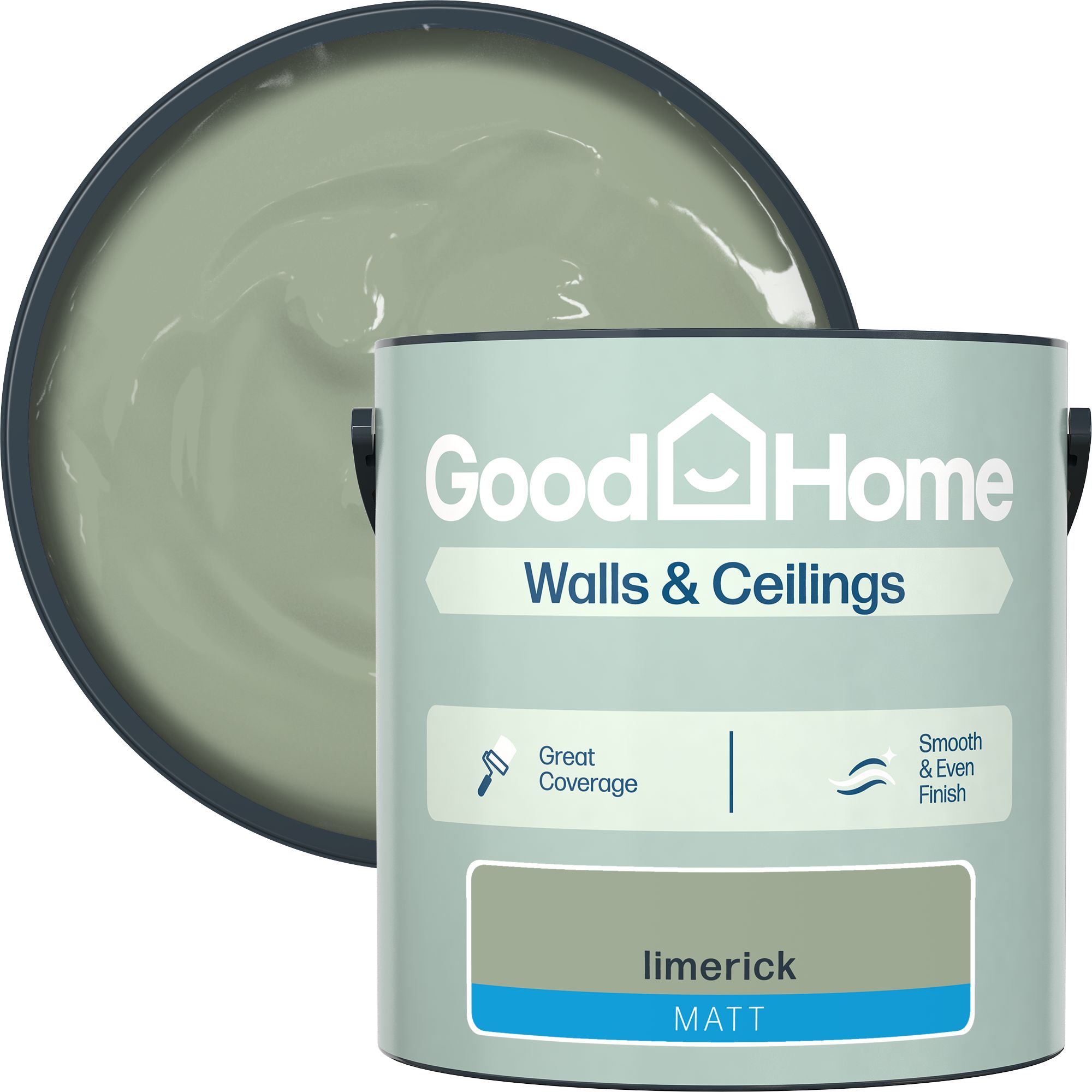 GoodHome Walls & Ceilings Limerick Matt Emulsion paint, 2.5L