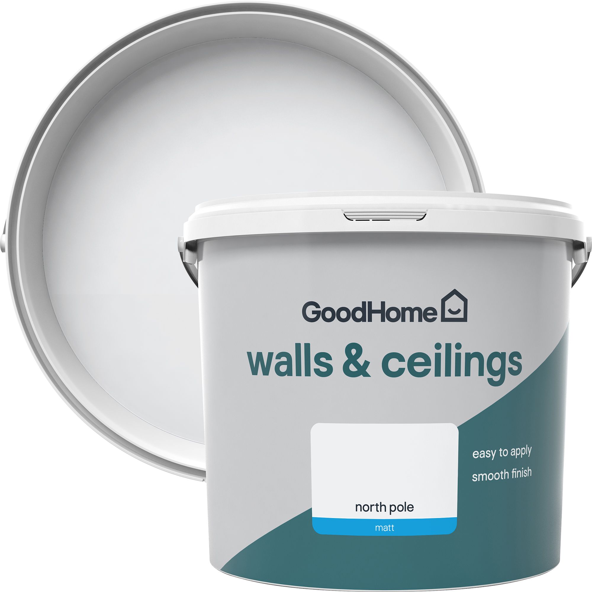 GoodHome Walls & ceilings North pole Matt Emulsion paint, 5L