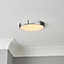 GoodHome Wapta Flush Brushed Metal & plastic Chrome effect Bathroom LED Ceiling light