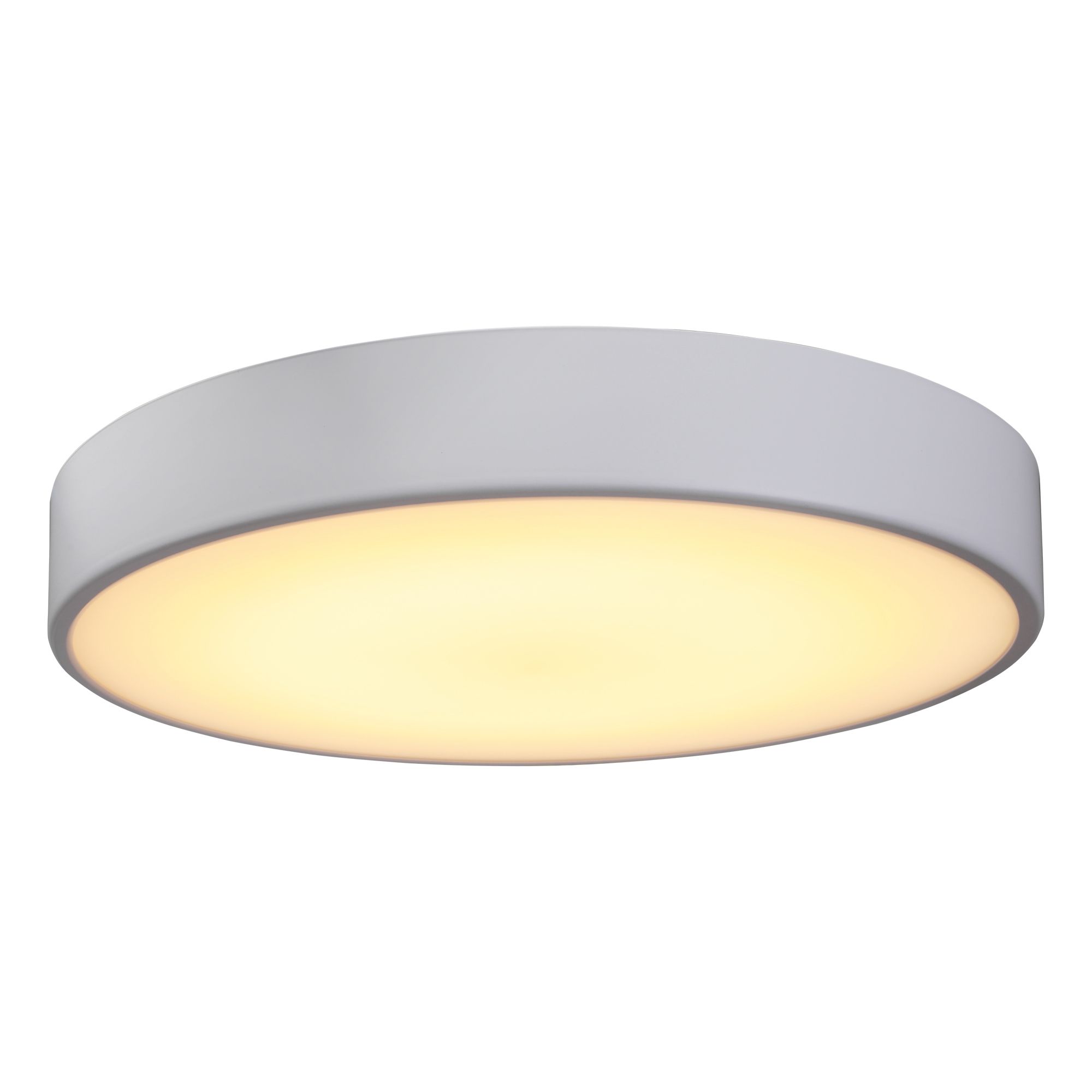 GoodHome Wapta Flush Matt Metal & plastic White Bathroom LED Ceiling light