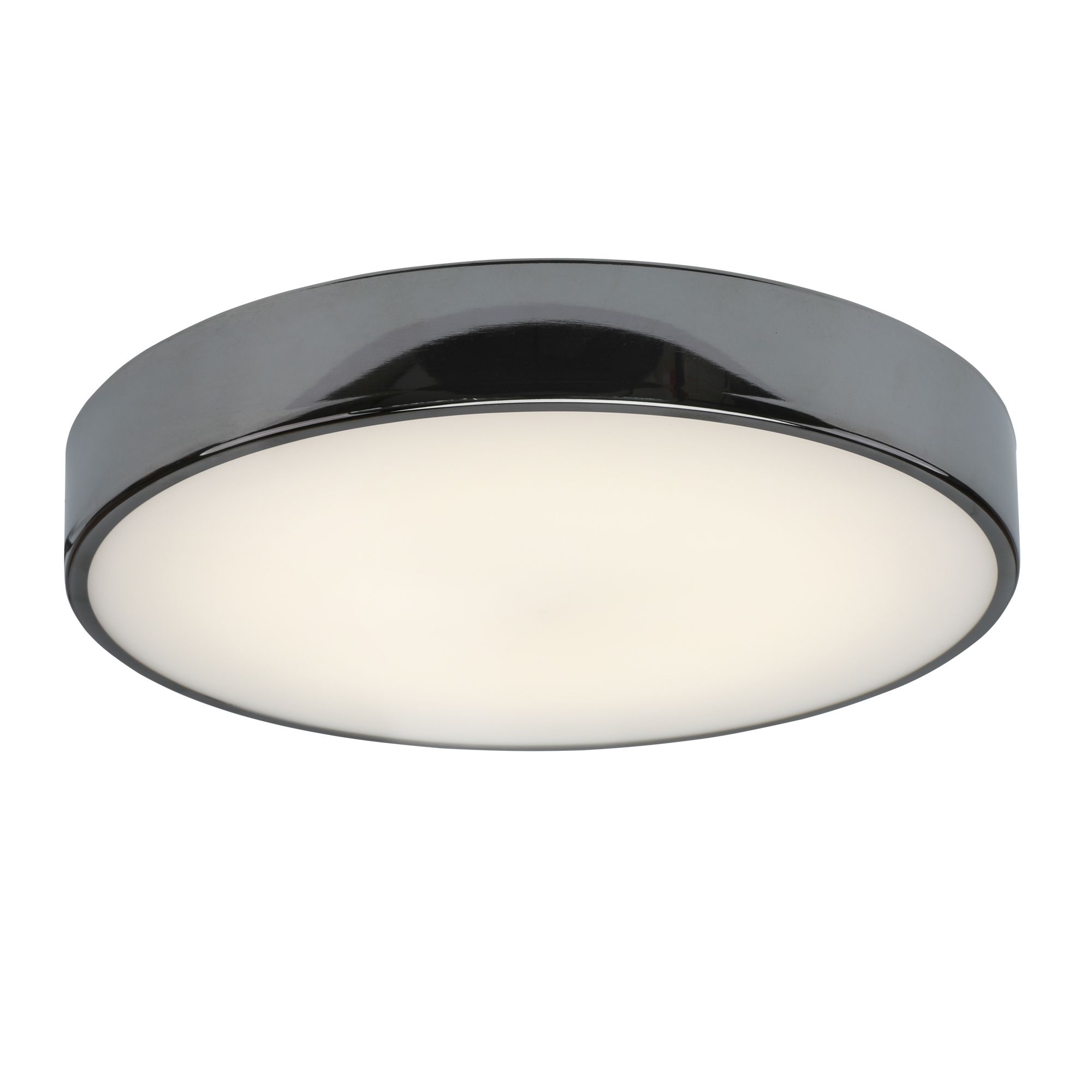 GoodHome Wapta Flush Metal & plastic Chrome effect Bathroom LED Ceiling light