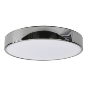 GoodHome Wapta Metal & plastic Chrome effect Bathroom Ceiling light