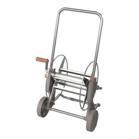 GoodHome Watering Grey Freestanding Empty hose cart With wheels