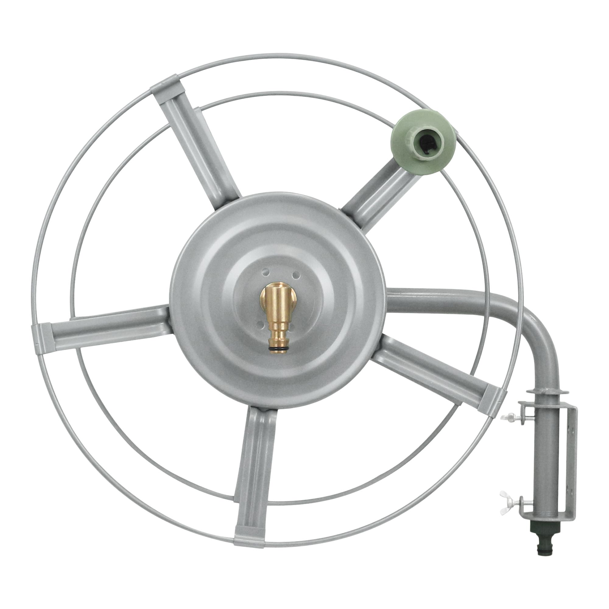 GoodHome Watering Grey Wall-mounted Empty Hose Reel Without Wheels