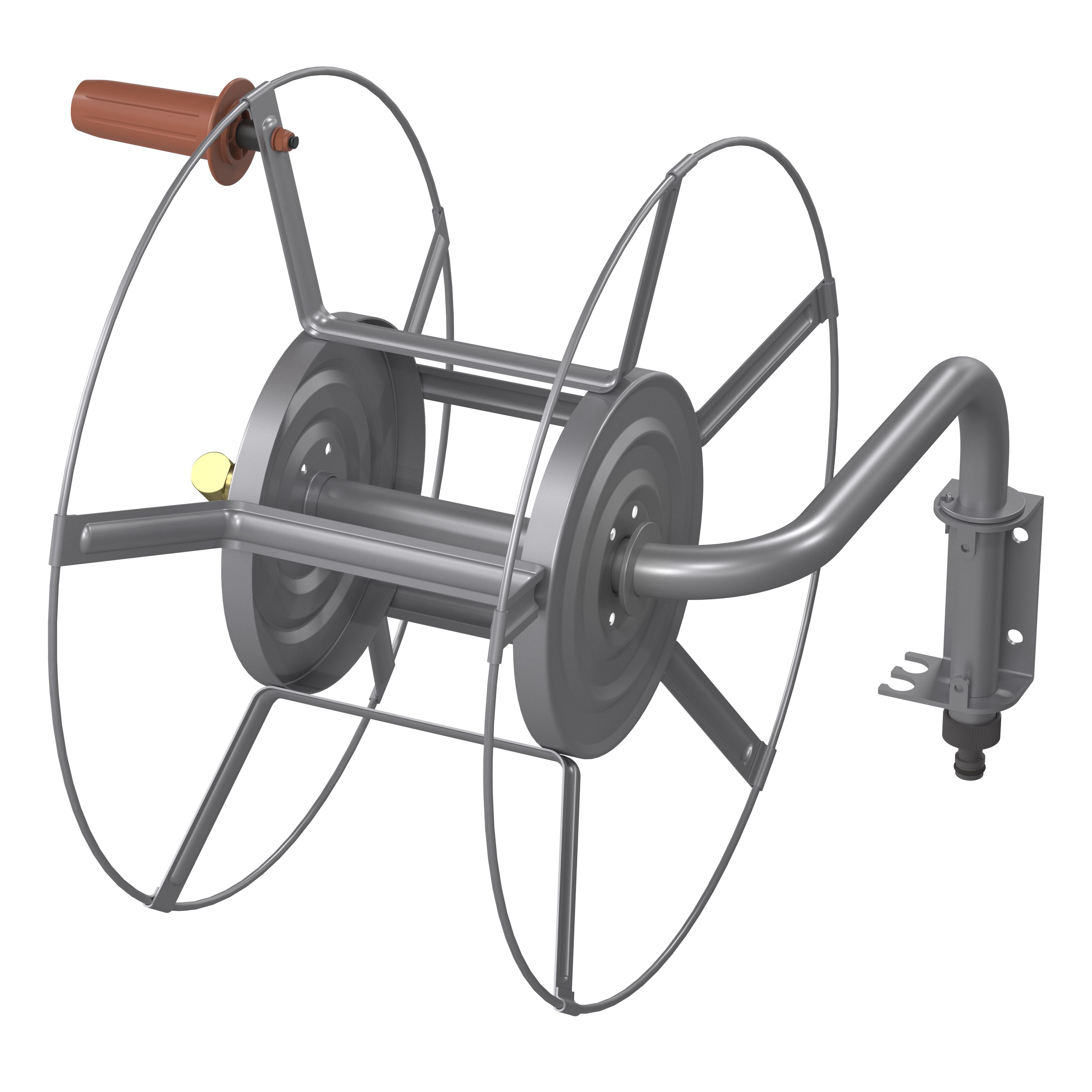 GoodHome Watering Grey Wall-mounted Empty hose reel Without wheels