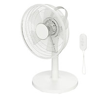 GoodHome White 14" Carrao Table fan