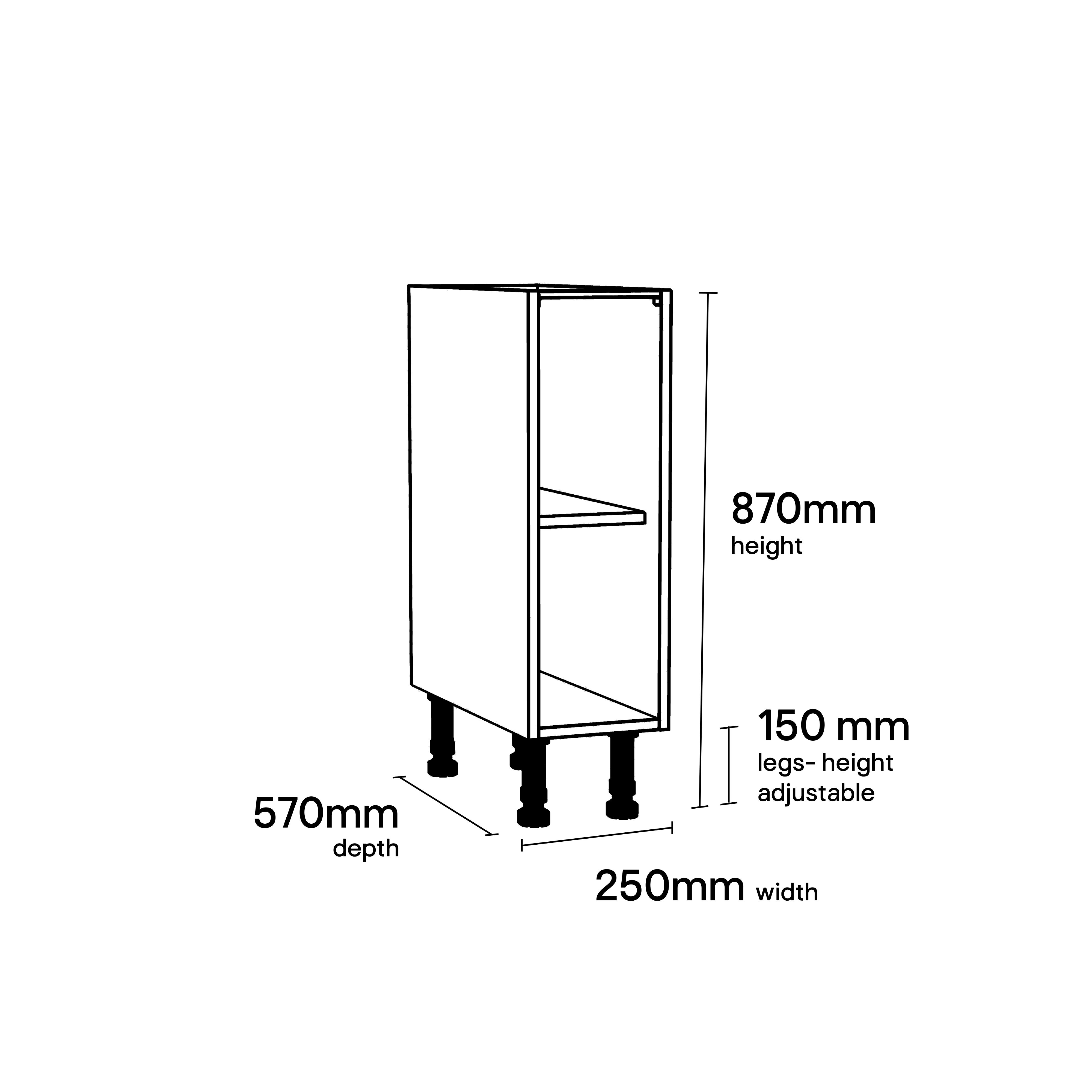 250mm wide kitchen on sale base unit