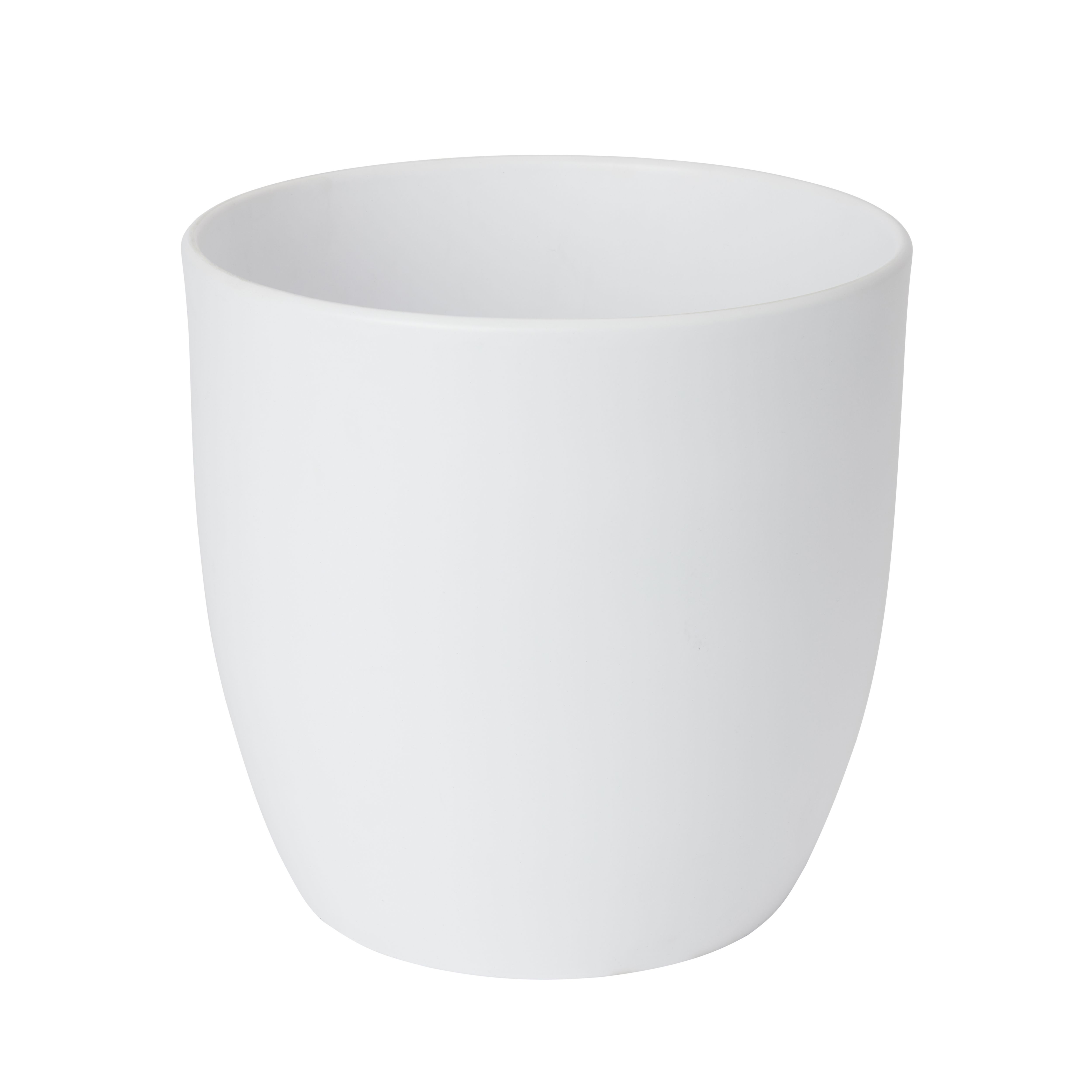 GoodHome White Ceramic Round Plant pot (Dia) 27cm, (H)26cm, 11L